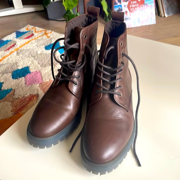 Brand new  brown leather boots. Wrong size and I can’t return!